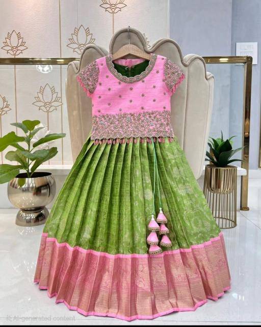 NEW LAUNCING KIDS LEHENGA CHOLI silk Kids ethnic wear supplier